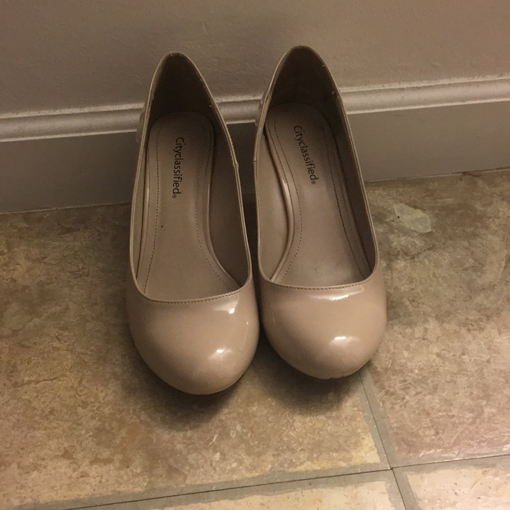 Beige colored high heels